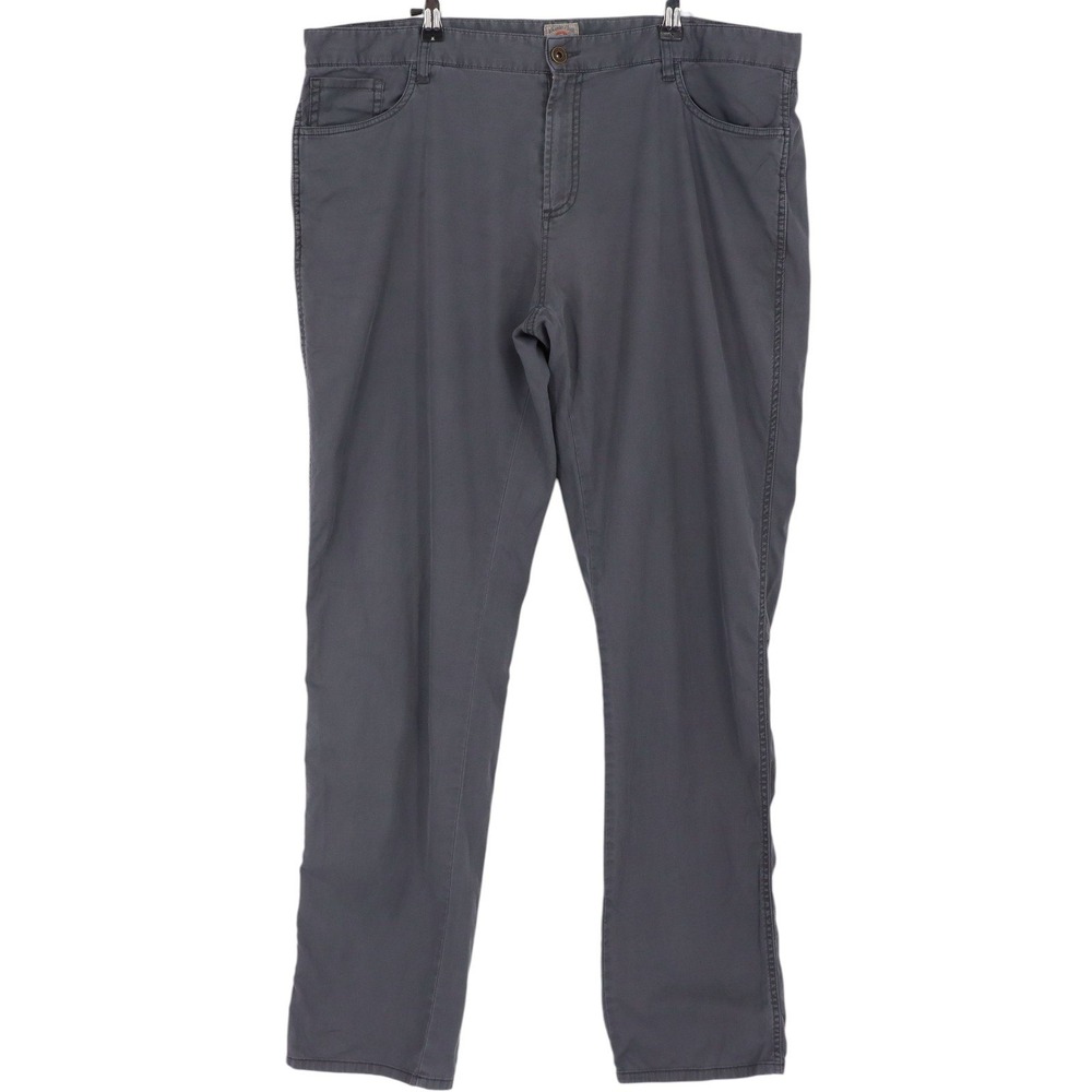 Faherty Mens Slim Straight Chino Size 38 Gray Cotton Linen Blend Casual Pants